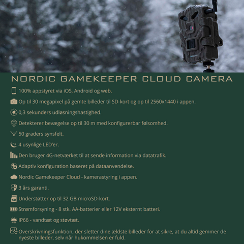 CLOUD Vildtkamera fra Nordic GameKeeper + SIM kort